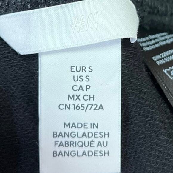 H&M Black High Rise Elastic Waist Drawstring Lounge Joggers Sweat Pants S - Picture 4 of 5